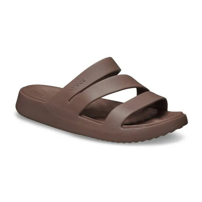 Crocs Getaway Strappy Γυναικεία Ανατομική Παντόφλα Καφέ 0LF