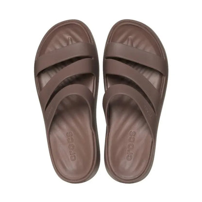 Crocs Getaway Strappy Γυναικεία Ανατομική Παντόφλα Καφέ 0LF