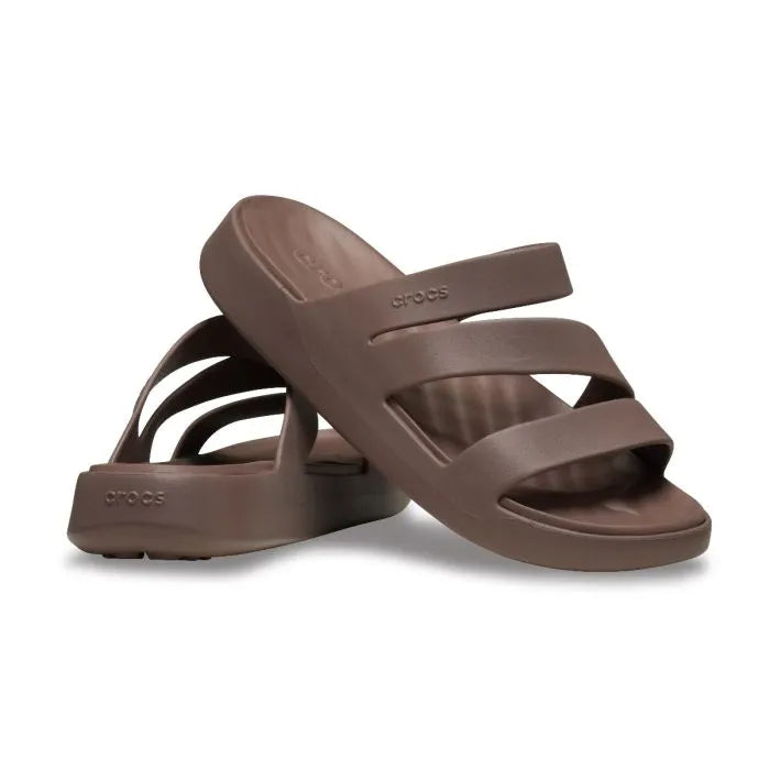 Crocs Getaway Strappy Γυναικεία Ανατομική Παντόφλα Καφέ 0LF