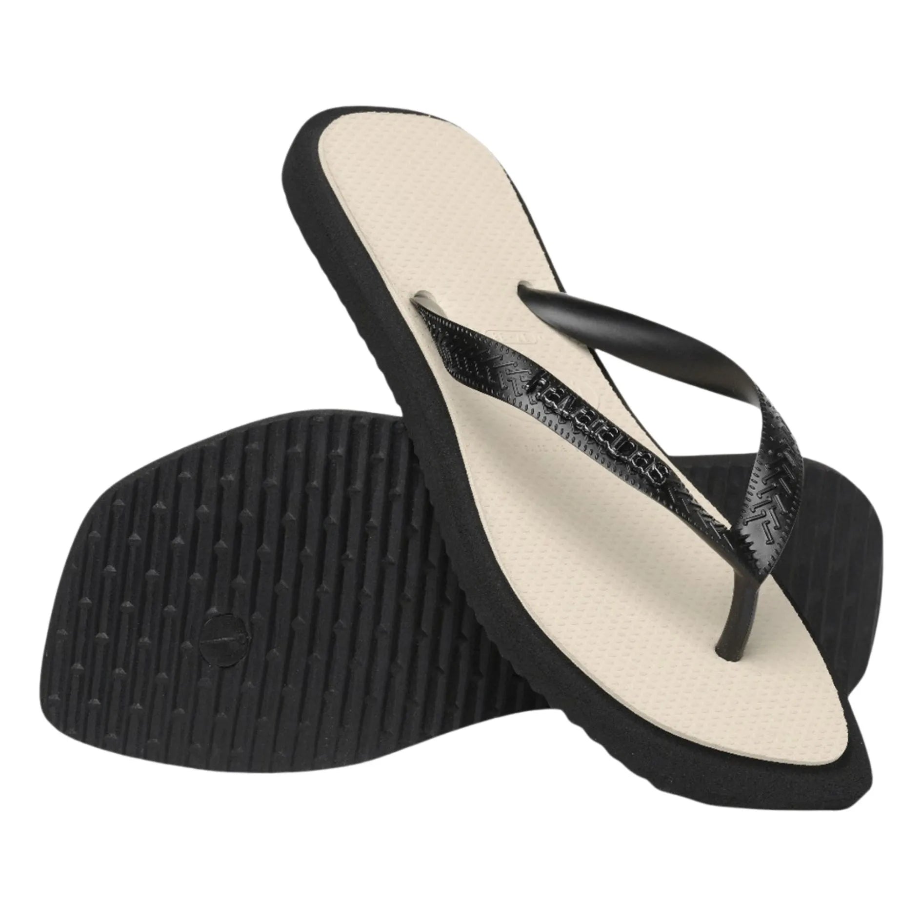 Havaianas Top Square Fusion FC Black Ecru 3/4 έξω ζευγάρι