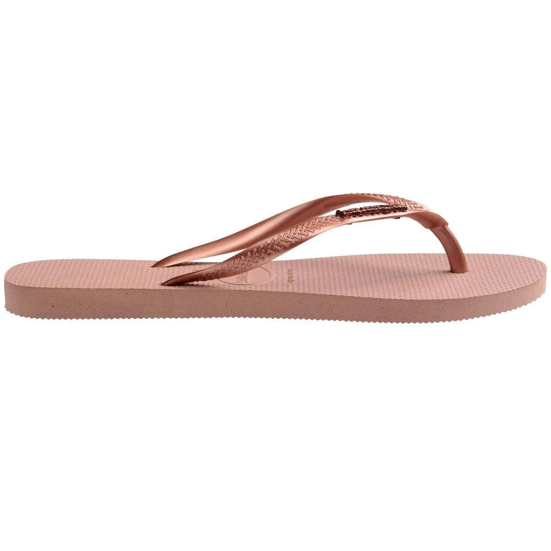 Hawaianas Rosa Crocus Slim Logo Metallic Πλαινή Όψη
