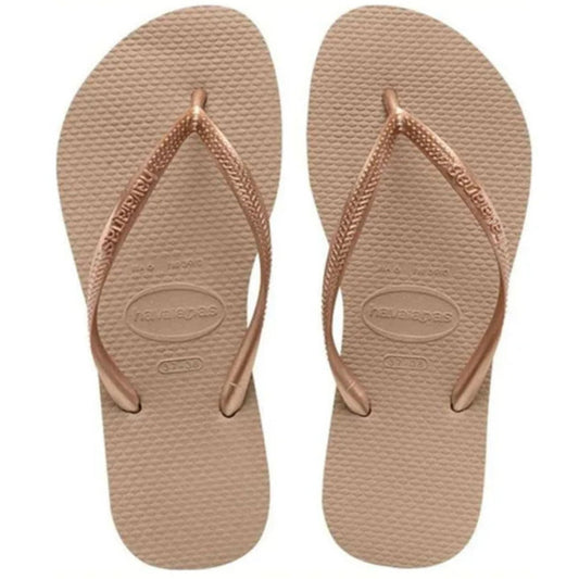 Hawaianas Slim Logo Metallic Γυναικεία Σαγιονάρα 4119875-6459 Rosa/Crocus