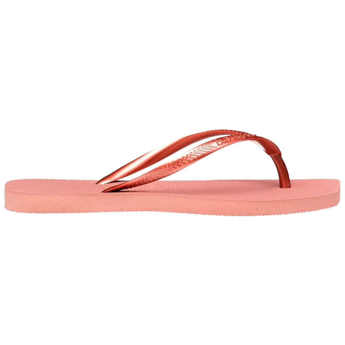  Havaianas Slim Square ροζ, πλάγια οριζόντια όψη που δείχνει τη σόλα