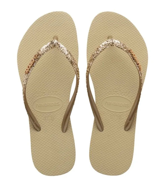 Hawaianas Slim Glitter II FC Γυναικεία Σαγιονάρα 4146975_9177 Sand/Golden