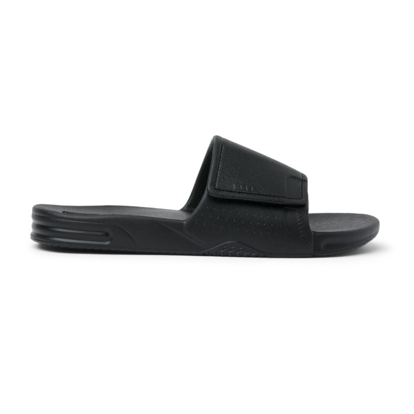 reef fanning slide h2o μαύρες ανδρικές παντόφλες πλάγια όψη εξωτερική πλευρά