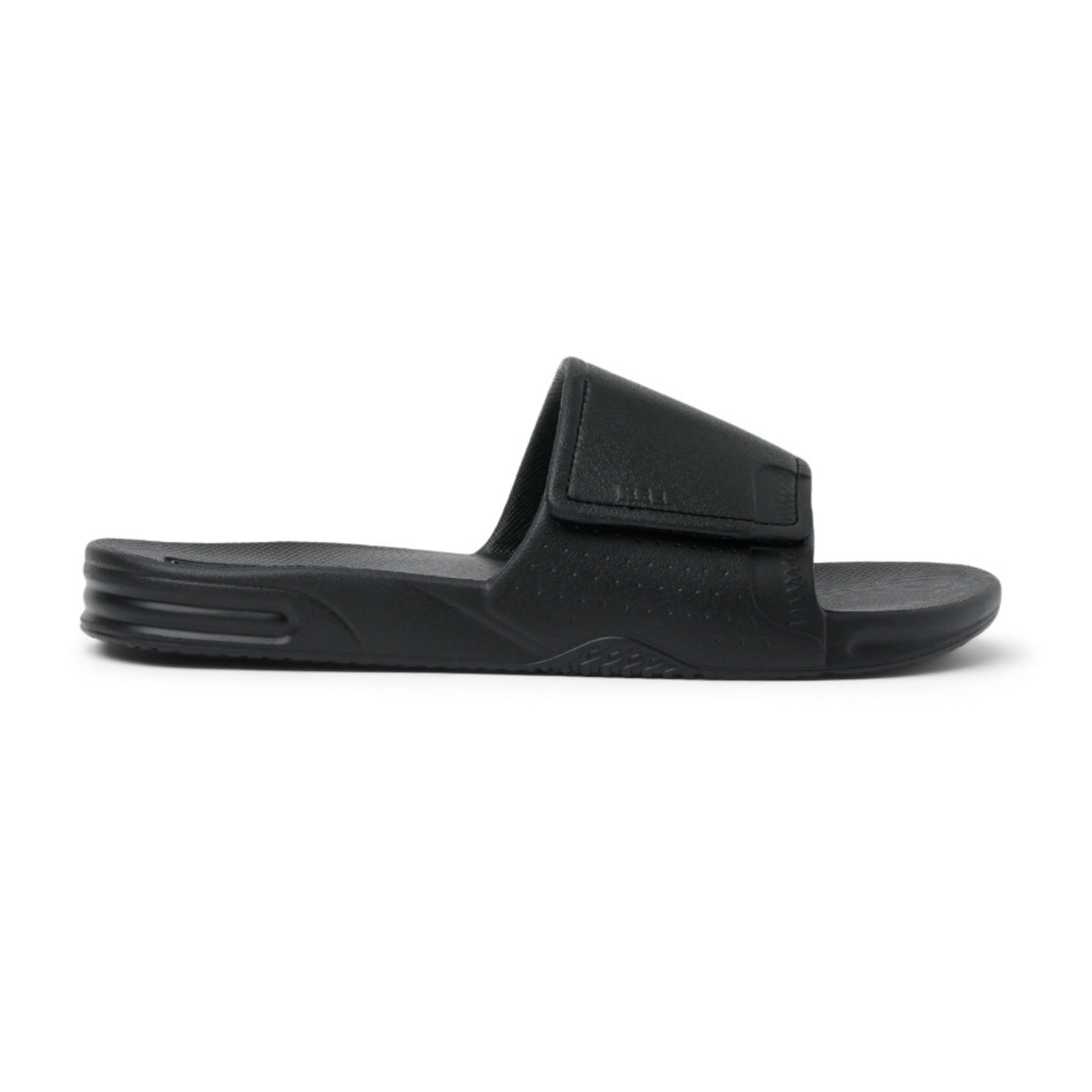 reef fanning slide h2o μαύρες ανδρικές παντόφλες πλάγια όψη εξωτερική πλευρά