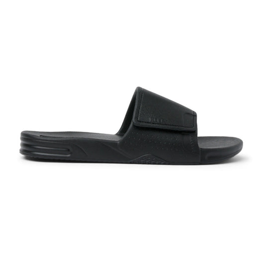 reef fanning slide h2o μαύρες ανδρικές παντόφλες πλάγια όψη εξωτερική πλευρά