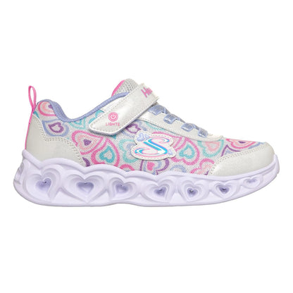skechers s lights heart lights boogie love πλάγια όψη εξωτερική πλευρά, πολύχρωμο λευκό