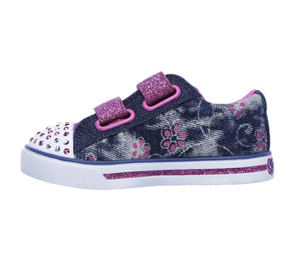 Skechers Twinkle Toes - Denim Daisy Παιδικό Παπούτσι με φωτάκια Μωβ