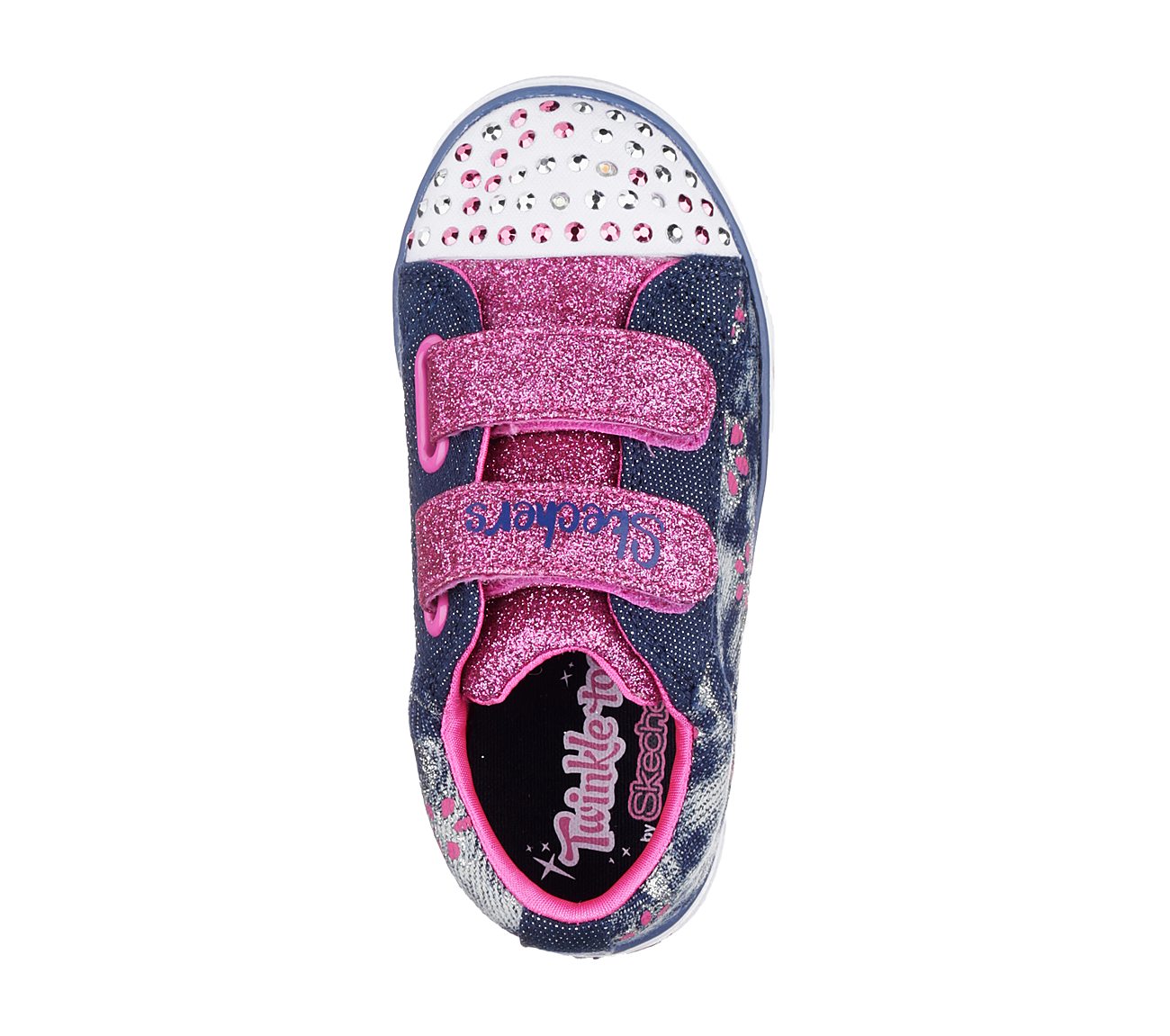 Skechers Twinkle Toes - Denim Daisy Παιδικό Παπούτσι με φωτάκια Μωβ