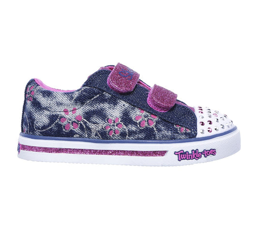 Skechers Twinkle Toes - Denim Daisy Παιδικό Παπούτσι με φωτάκια Μωβ