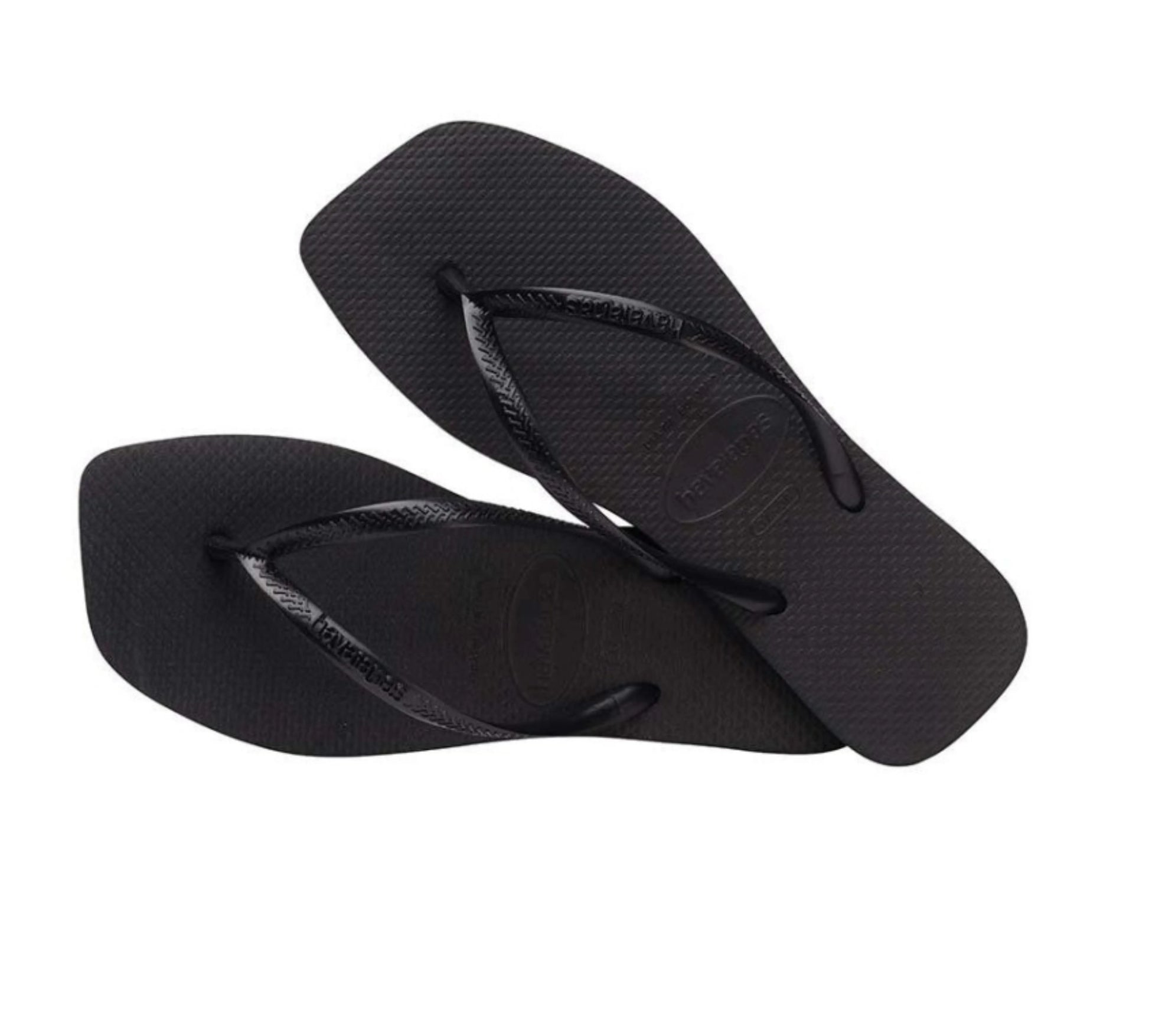  Havaianas Slim Square σε μαύρο χρώμα, πλευρική όψη από πάνω