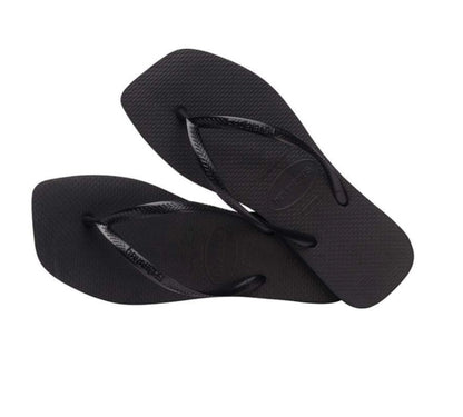  Havaianas Slim Square σε μαύρο χρώμα, πλευρική όψη από πάνω