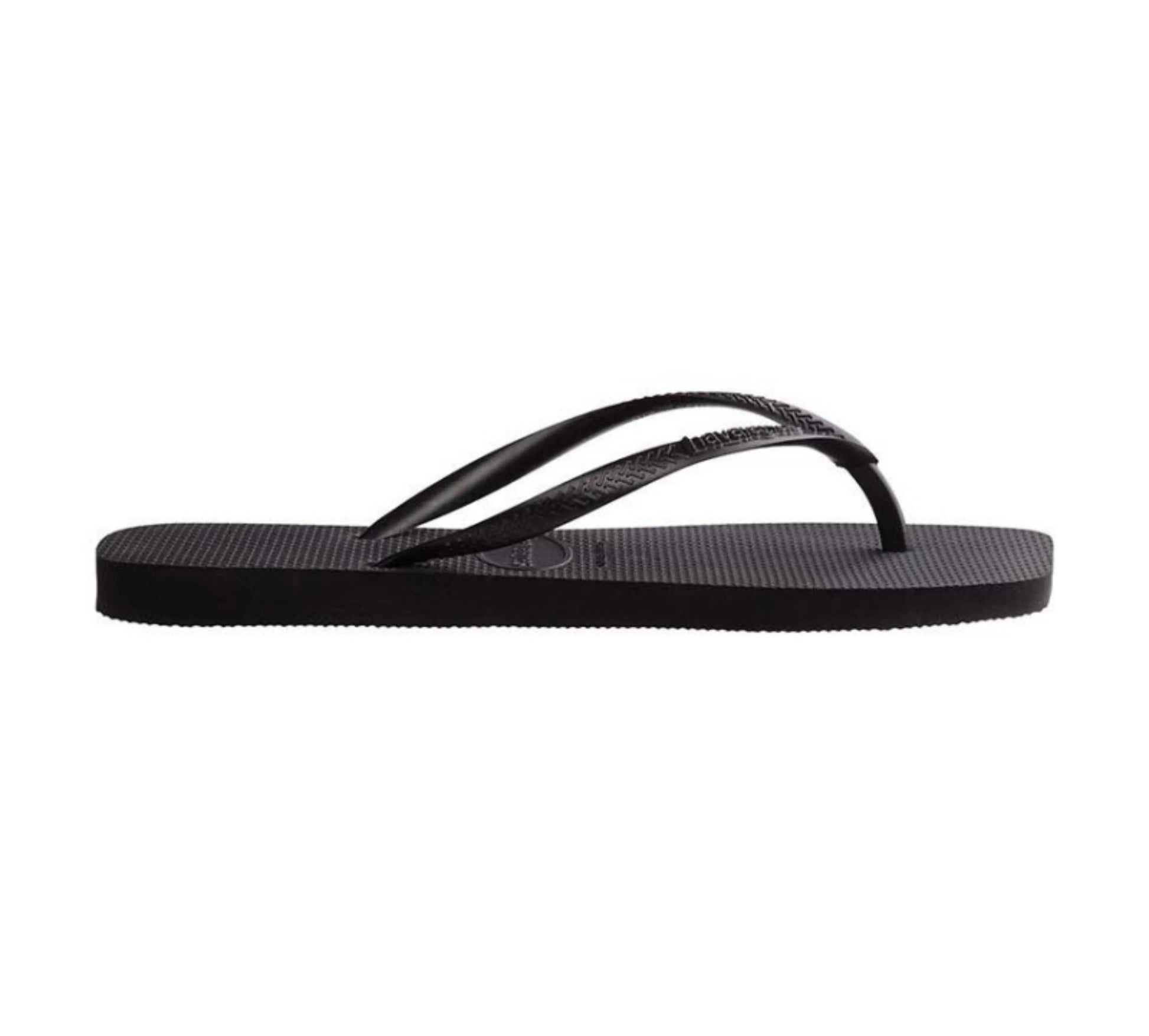  Havaianas Slim Square μαύρη, πλάγια οριζόντια όψη που δείχνει τη σόλα