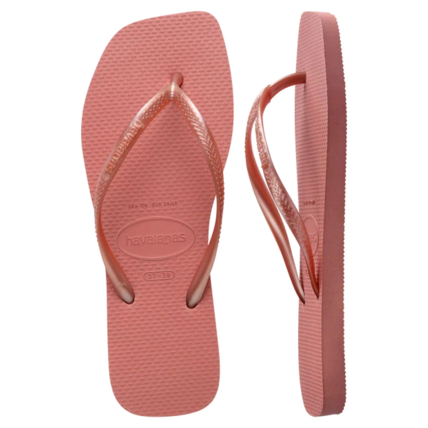Havaianas Slim Square Canyon Clay πάνω και πλάι όψη