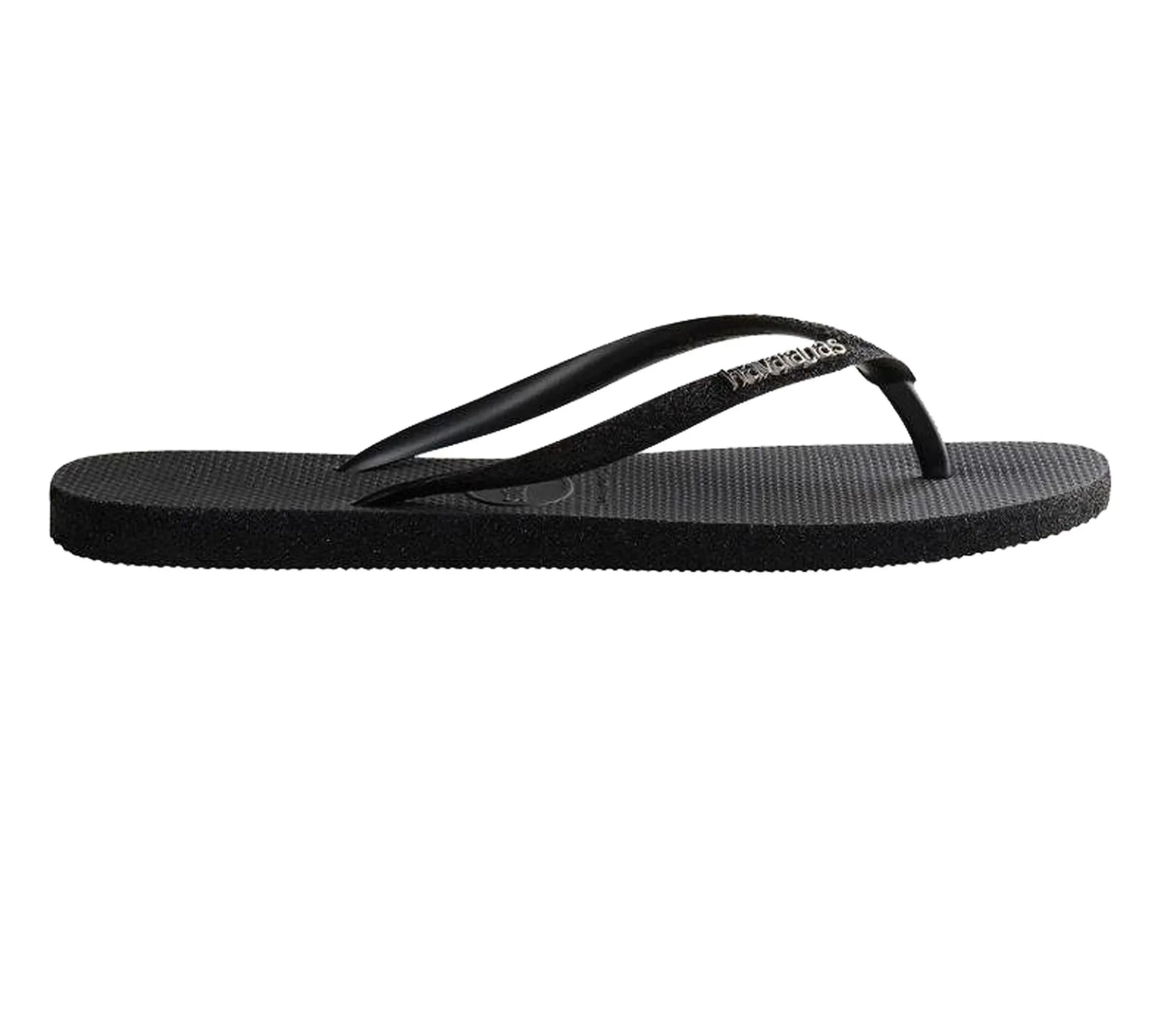 Γυναικείες σαγιονάρες Havaianas Slim Sparkle Me FC, λήψη από το πλάι που αναδεικνύει την φόρμα της