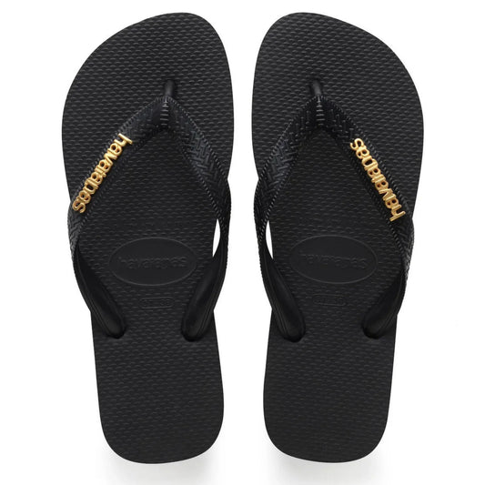 Havaianas Top Logo Metallic Black πάνω όψη