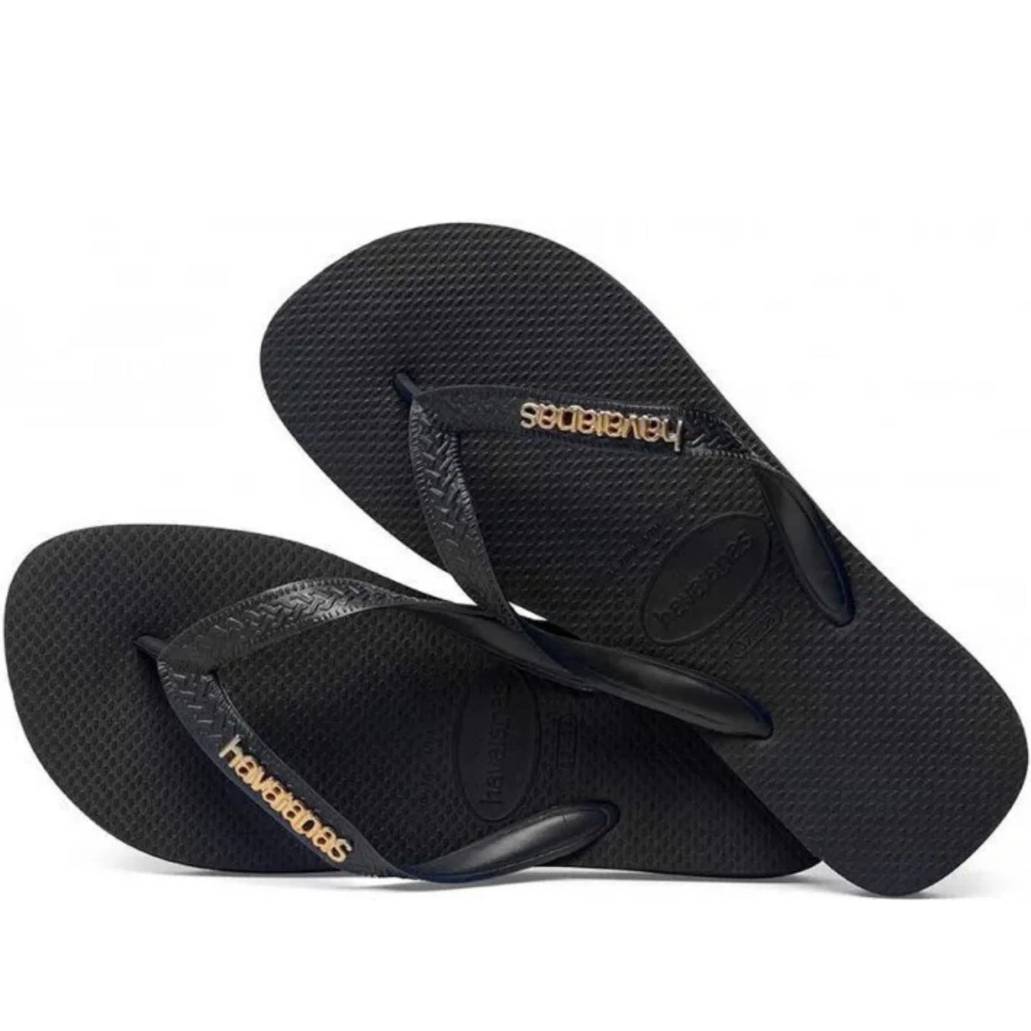 Havaianas Top Logo Metallic Black πάνω όψη στο πλάι