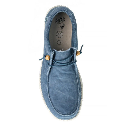 pitas wp150 wallabi washed azul μπλε γυναικεία παπούτσια πάνω όψη