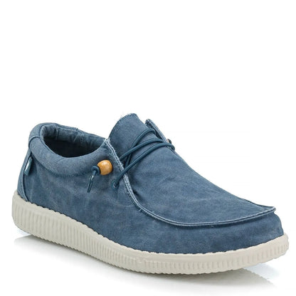pitas wp150 wallabi washed azul μπλε γυναικεία παπούτσια όψη 3/4 εξωτερική πλευρά
