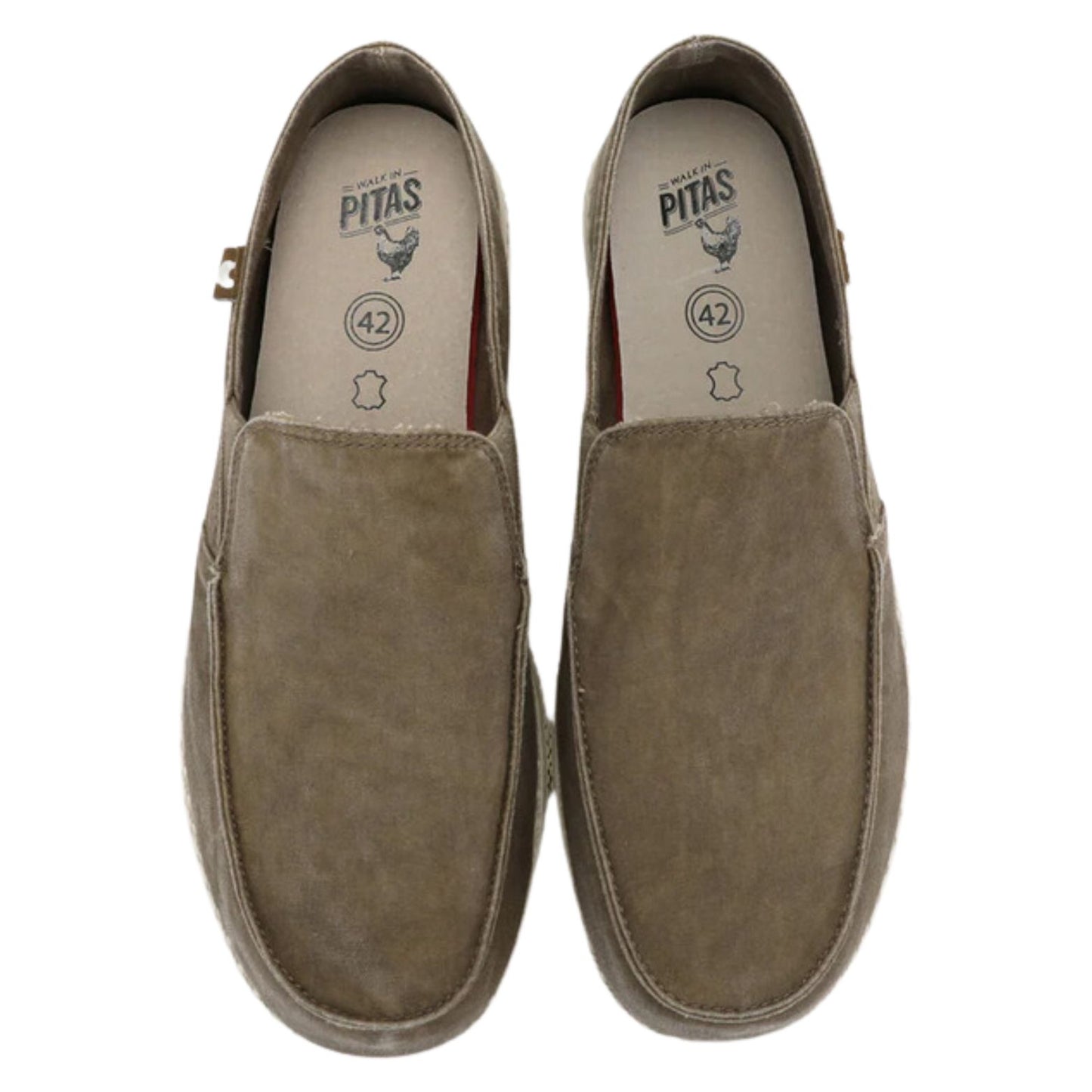 Pitas WP150 Slip On Washed Ανδρικά Υφασμάτινα Μοκασίνια Taupe