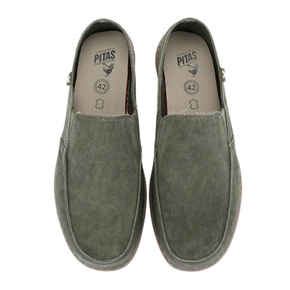 Pitas WP150 Slip On Washed Ανδρικά Υφασμάτινα Μοκασίνια Kaki