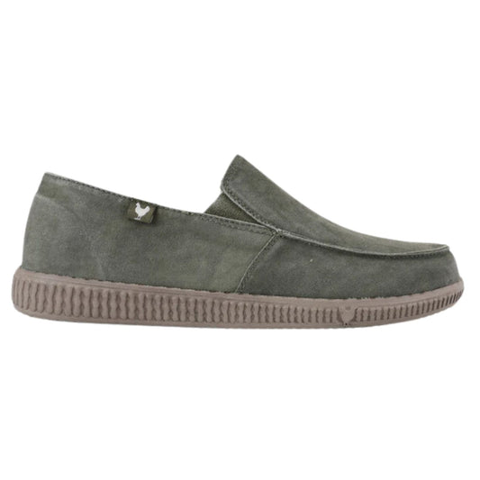 Pitas WP150 Slip On Washed Ανδρικά Υφασμάτινα Μοκασίνια Kaki