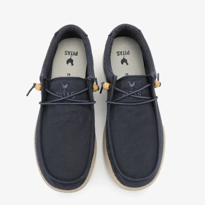 pitas wp150 wallabi washed marino μπλε ανδρικά παπούτσια πάνω όψη