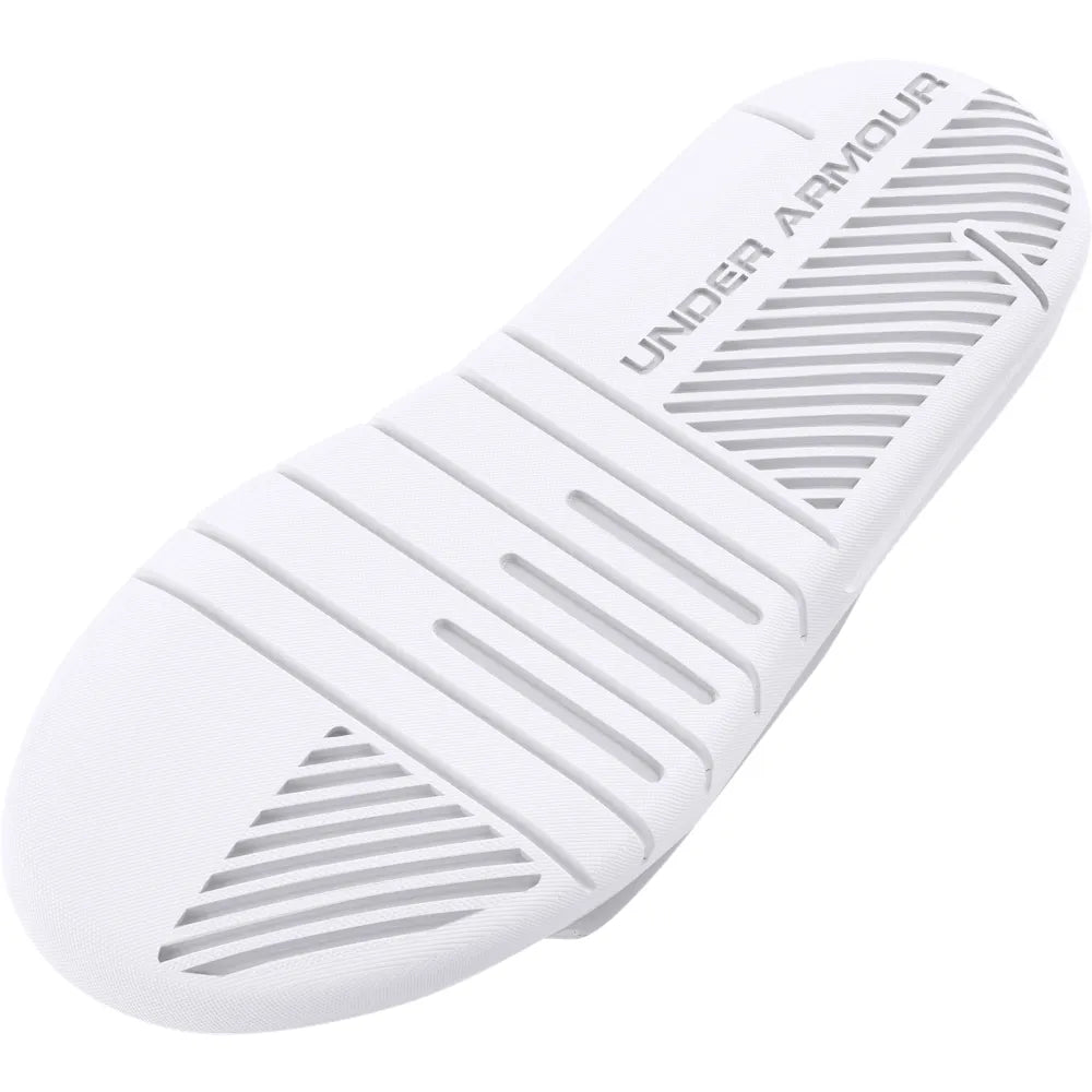  Under Armour PTH SL Slide Λευκό – Κάτω όψη με αντιολισθητική σόλα και γεωμετρικό μοτίβο