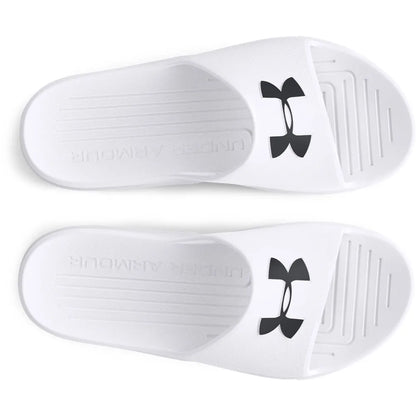  Under Armour PTH SL Slide Λευκό – Άνω όψη με minimal λευκό σχεδιασμό και ανάγλυφο πέλμα