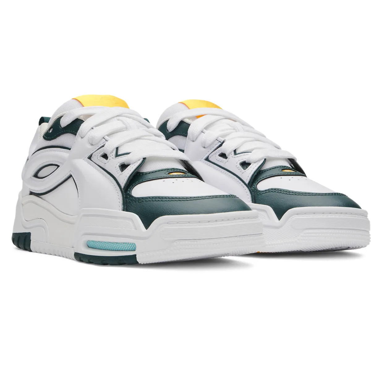 under armour hb lo όψη 3/4 εσωτερική πλευρά σε χρώμα Λευκό - Πράσινο