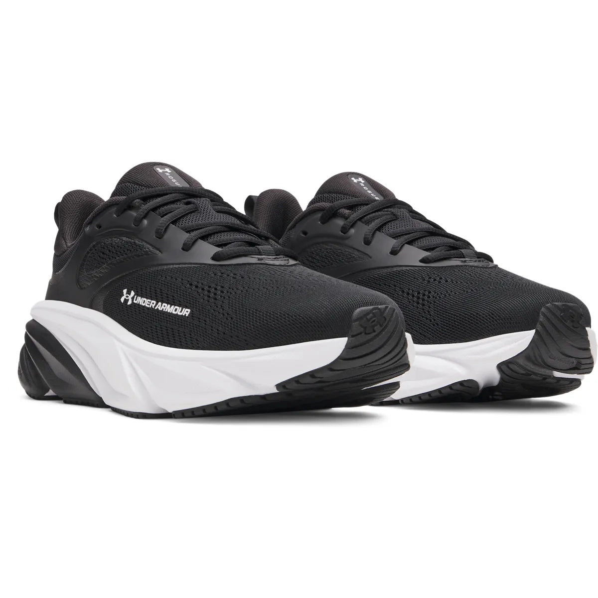 under armour rogue 6 όψη 3/4 εξωτερική πλευρά, χρώμα ασπρόμαύρο
